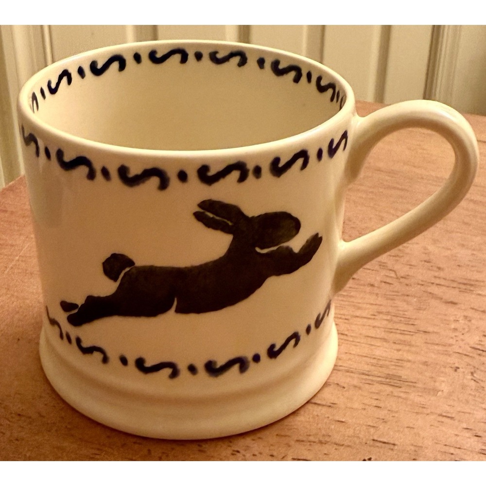 Emma Bridgewater Bunny Rabbits‎ Spongeware 6 oz Mug ENGLAND Decorated By Hand